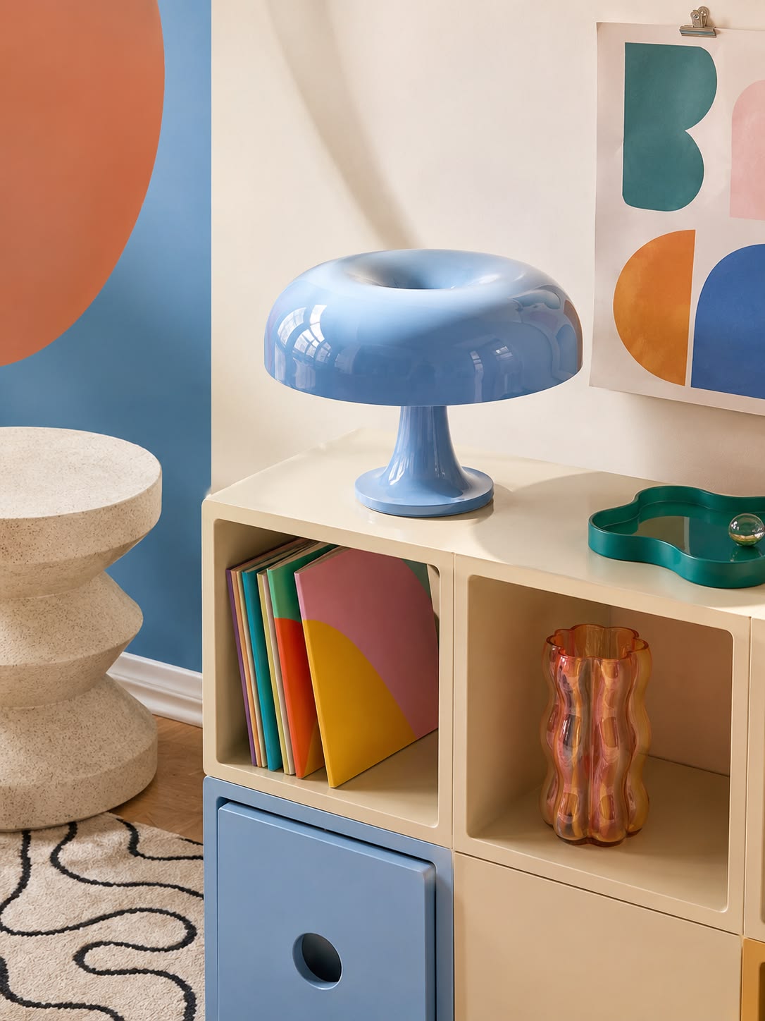 Tangerine Halo Mushroom Table Lamp