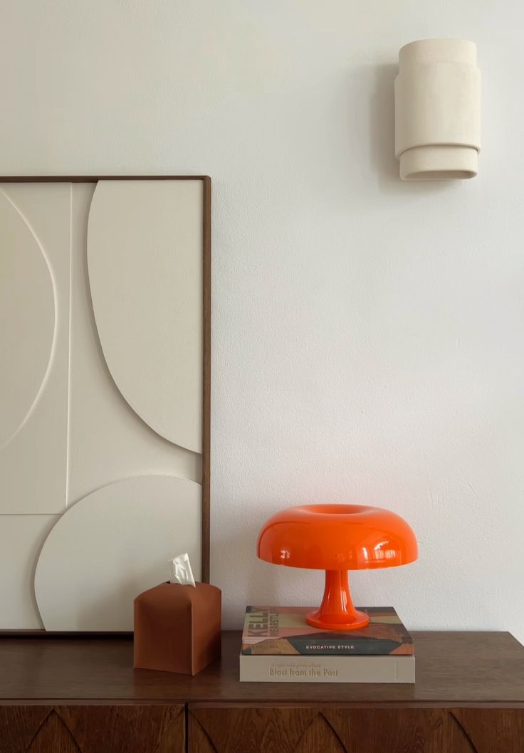 Tangerine Halo Mushroom Table Lamp