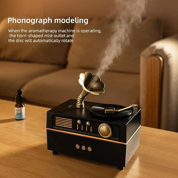 Scented Symphony Gramophone Aroma Diffuser with Bluetooth Speaker