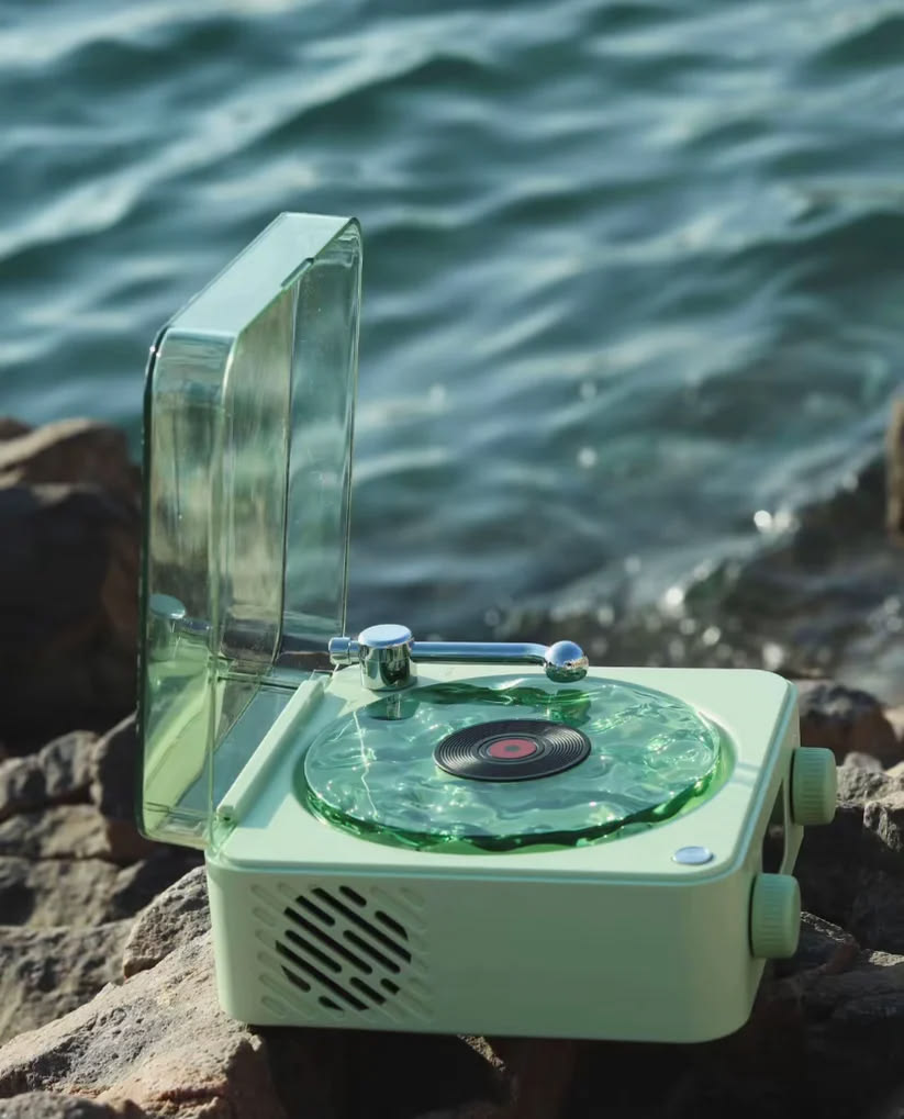 After Hours Vinyl Bluetooth Speaker with Ripple Light and Clock