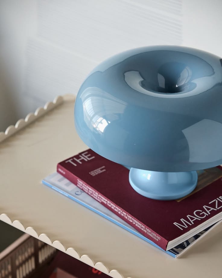 Tangerine Halo Mushroom Table Lamp