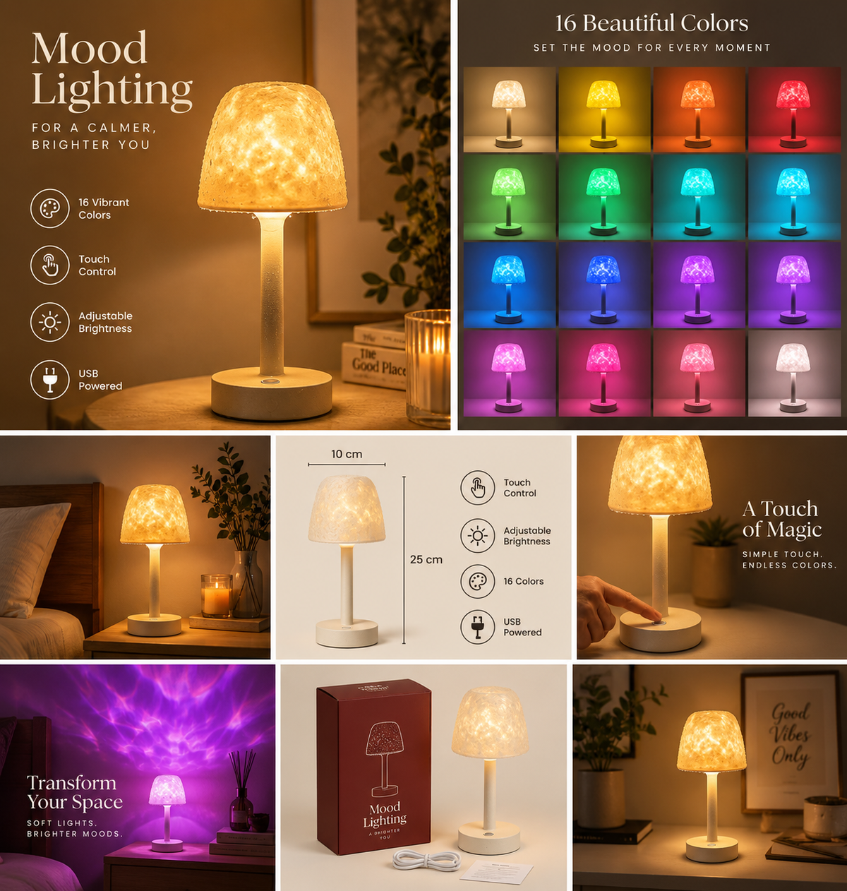 Aurora Mist Cordless Lamp and Aurora Projector