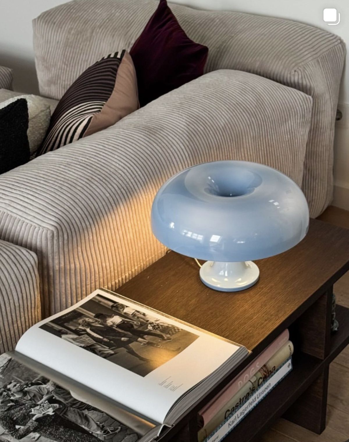 Tangerine Halo Mushroom Table Lamp